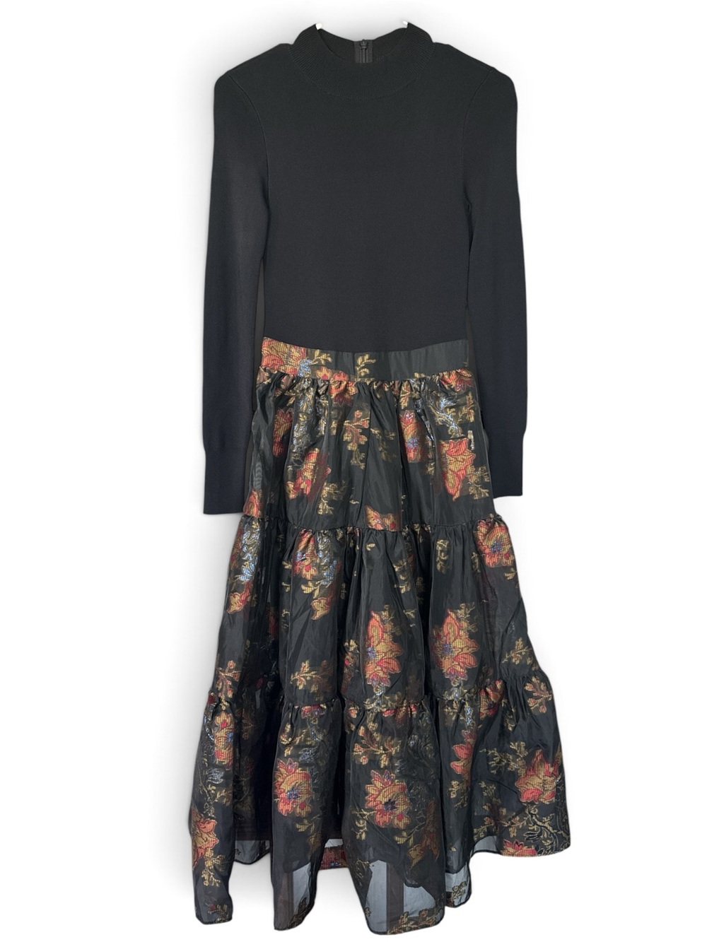 NWOT Ted Baker Audria Knit Bodice Tiered Midi Dress Size 0 - Picture 5 of 9